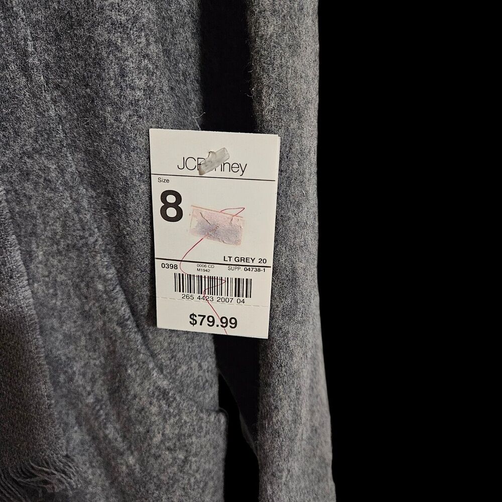 Vintage Cabin Creek Size 8P Grey Shell Wool Coat With Built‎ In Scarf - Picture 4 of 4
